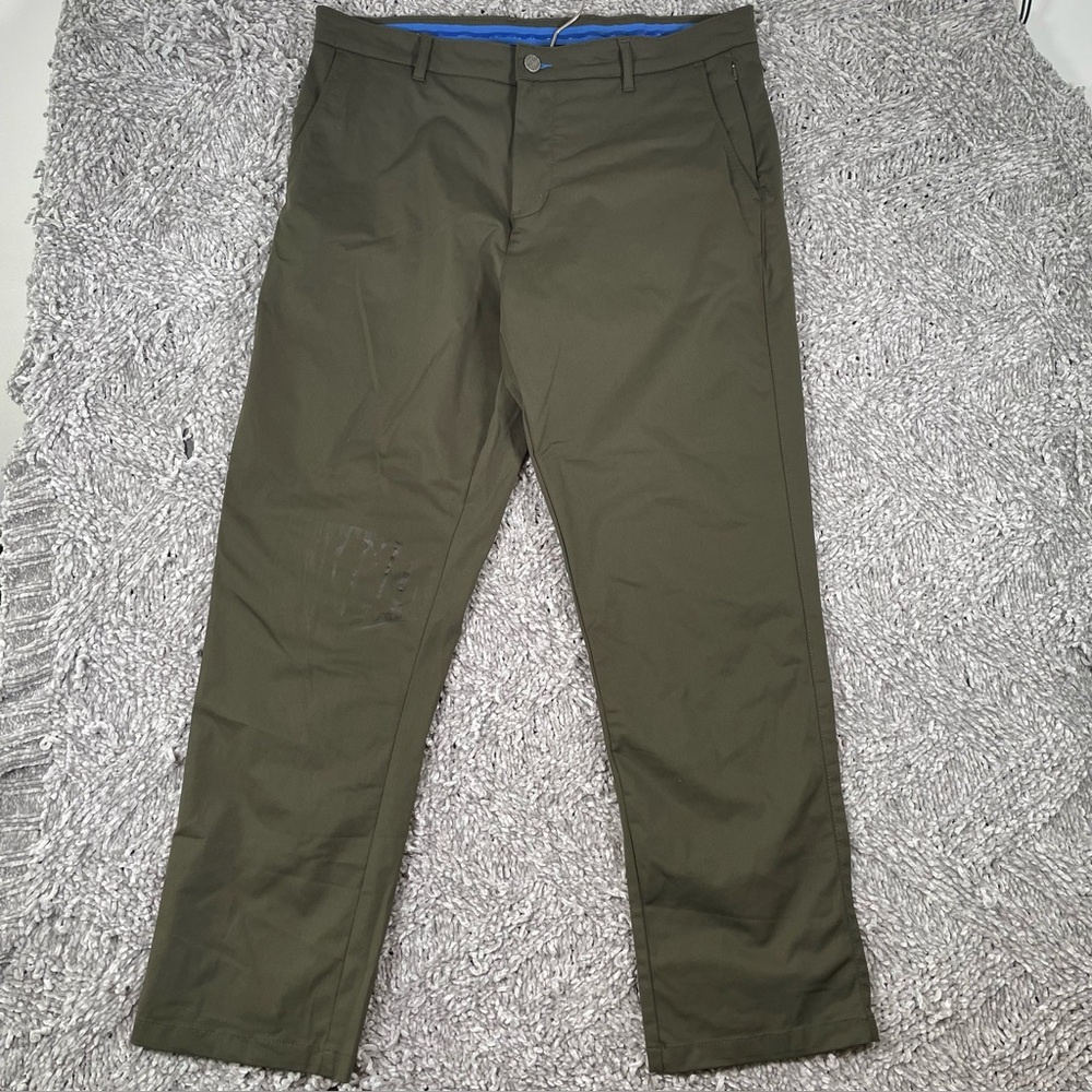 Twillory Performance Pants Mens Size 38 X 32 Green Stretch Golf Technical Fabric